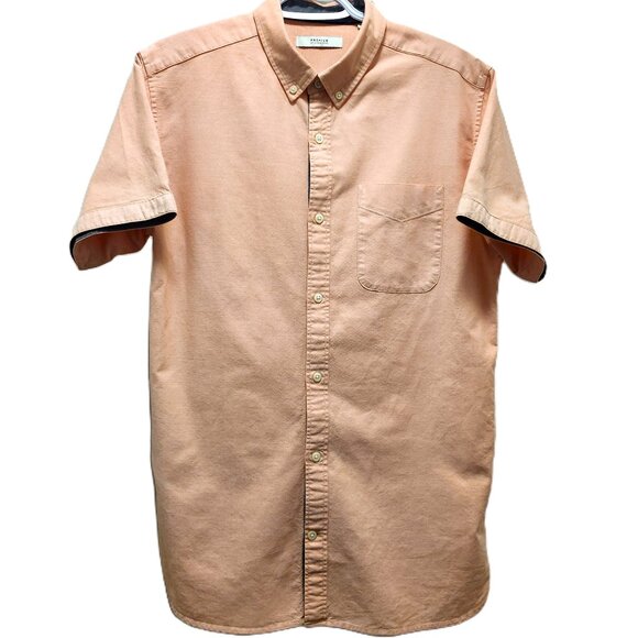 Men's Cotton Short-Sleeve Button-Down Shirt L - Picture 1 of 9